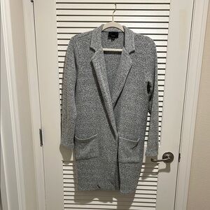 Gray Knit Long Cardigan